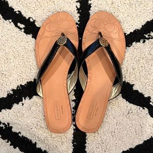 Coach Black Sandals Flip Flops